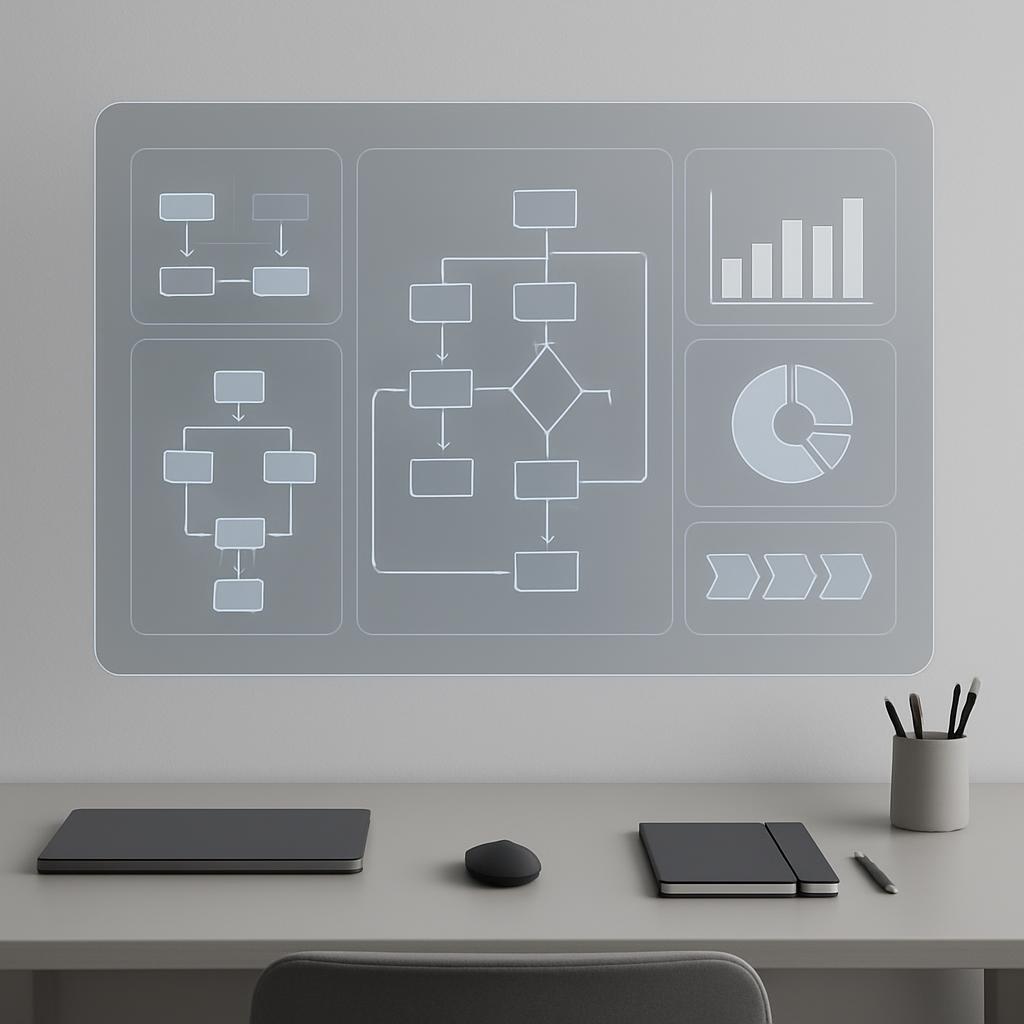 Vue écran et ordinateur de bureau sportif, wi-fi, represented by a blank screen.
